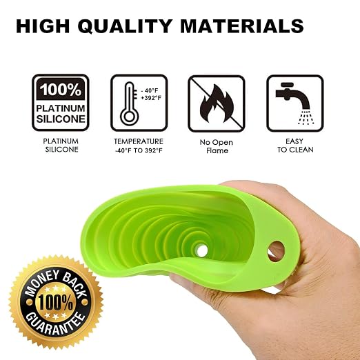 Funnels for Kitchen Use, Food Grade Silicone Collapsible Kitchen Funnel - Image 3
