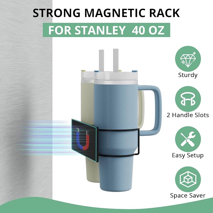 Magnetic Stanley Cup Holder for Refrigerator, Water Bottle Organizer for - Image 2