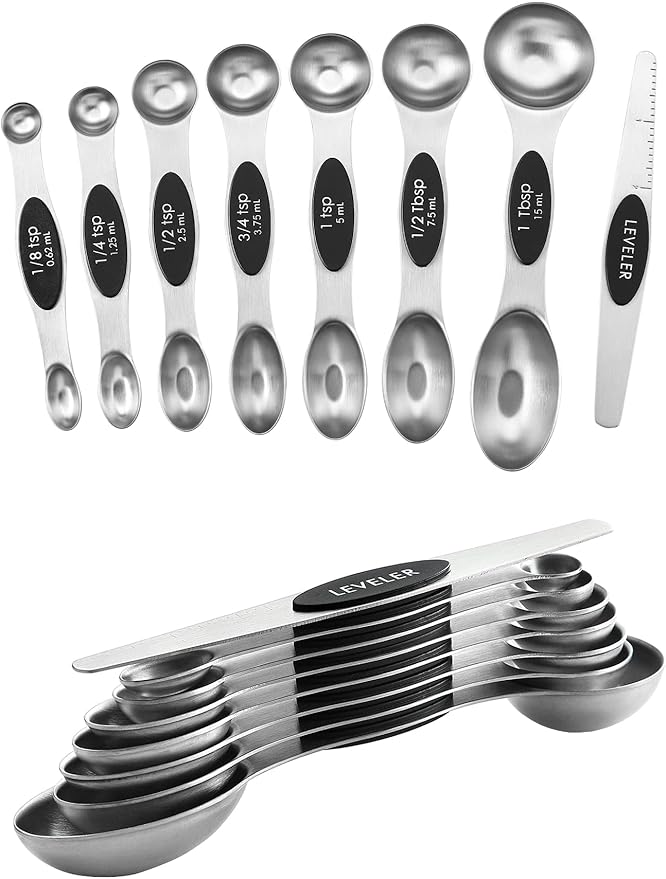 Spring Chef Stainless Steel Magnetic Measuring Spoons Set of 8 by SpringChef
