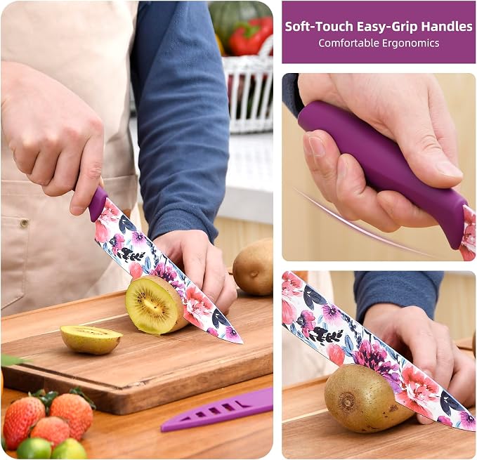 UPTRUST Knife Set, 12-piece Kitchen Knife Set Nonstick Coated, Professional - Image 2