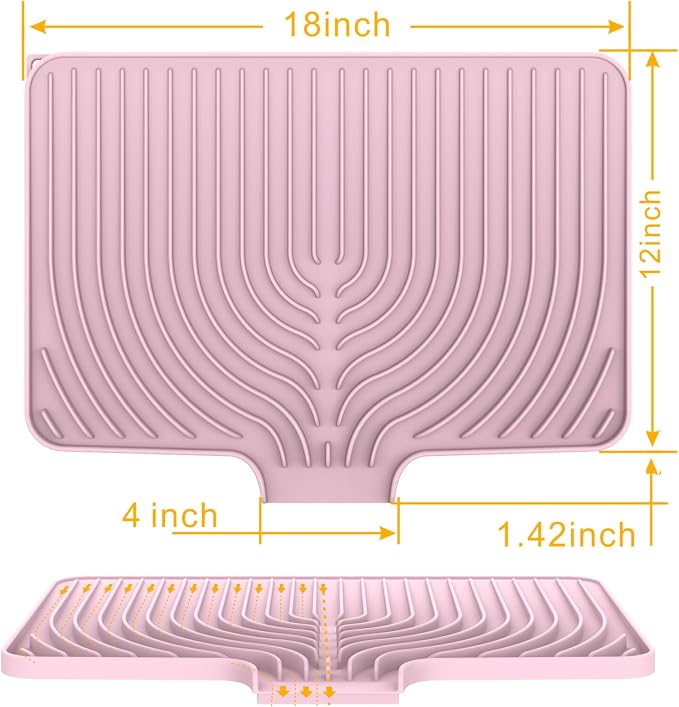 Silicone Drying Mat for Kitchen Counter, Dish Drying Rack Matt - Image 2