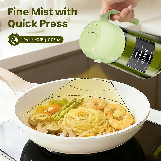 LAKUMIQI 2 in 1 Oil Sprayer for Cooking, 16oz Olive Oil Dispenser Bottle for - Image 8
