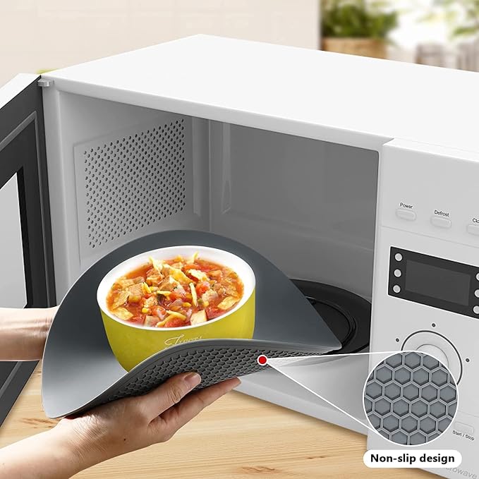 12“ Large Microwave Splatter Cover & Silicone Mat, 12 Inchs Vented Collapsible - Image 6