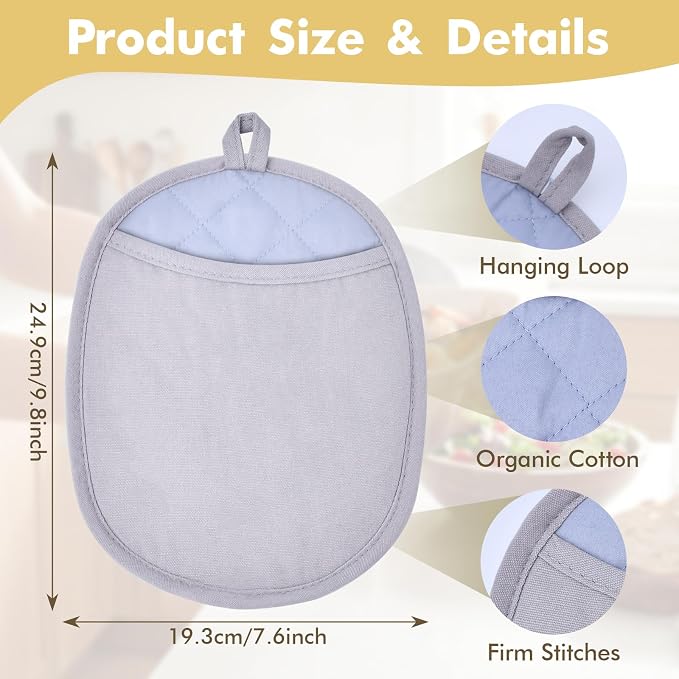 2Pack Heat-Resistant Silicone Pot Holders & Oven Mitts Set, Kitchen Hot Pads - Image 2