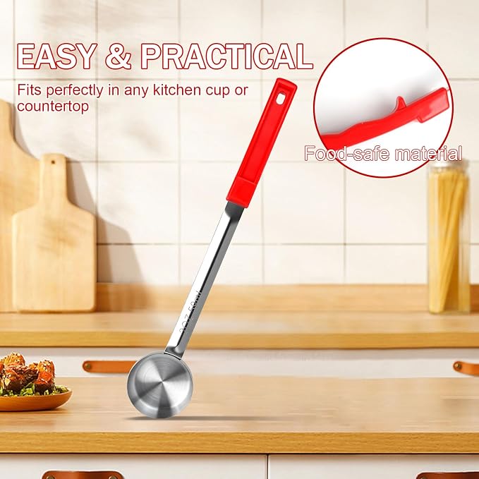 2 Ounce Solid Stainless Steel Portion Control Ladle Spoon -Pizza Sauce Serving - Image 4