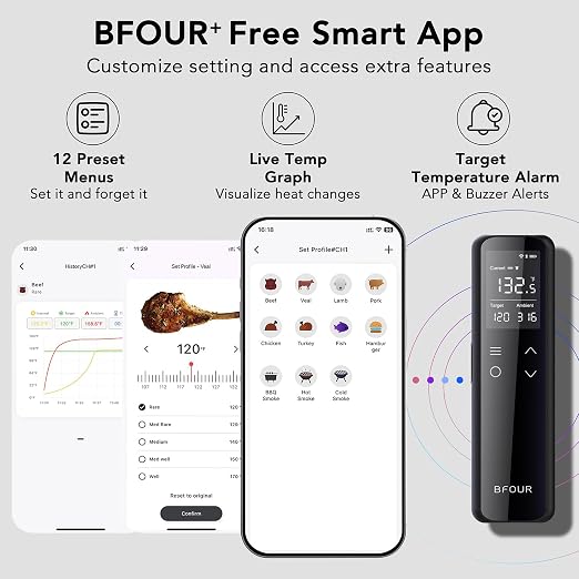 BFOUR Wireless Meat Thermometer Bluetooth - Image 5