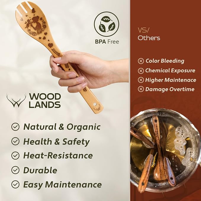 Cooking Gifts For Mom Wooden Spoons for Cooking 6-Piece - Image 7