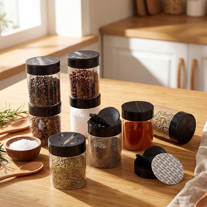 50 Pack 5.5 oz Spice Jars Plastic Clear Empty Bottles - Image 6