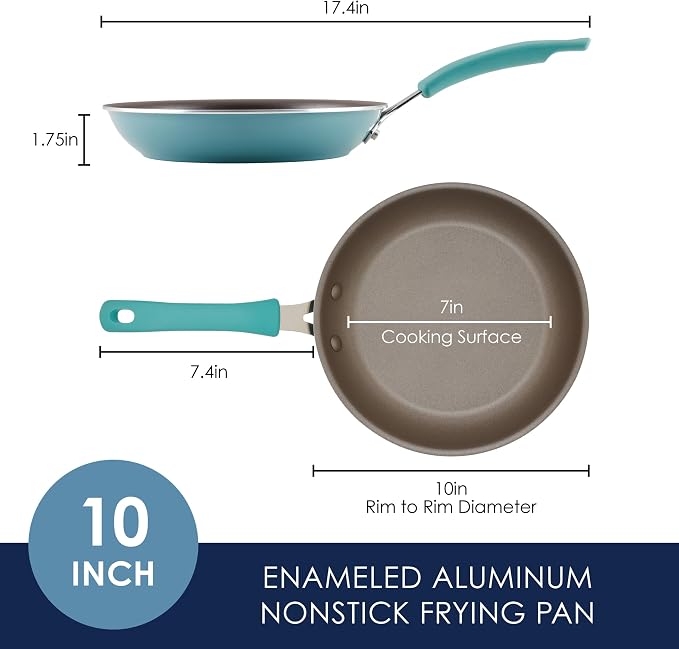 Rachael Ray Cook + Create Nonstick Frying Pan/Skillet, 10 Inch, Agave Blue - Image 2