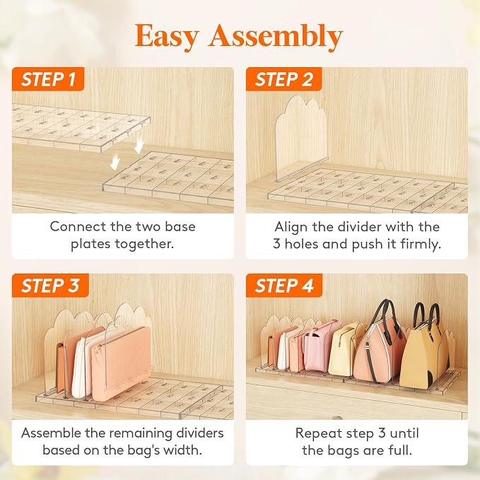 Lifewit Purse Organizer for Closet, Adjustable Clutch Purse Storage Organizer - Image 6