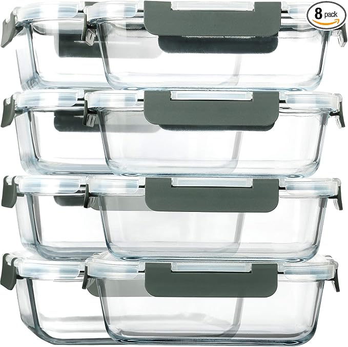 Glass Meal Prep Containers, Glass Food Storage Containers, Airtight lunch by MMCIRCO