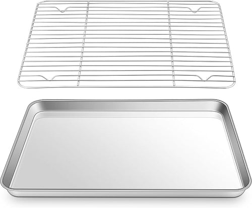 16 Inch Baking Sheet Pan with Rack Set, Joyfair Stainless Steel Toaster Oven by Joyfair