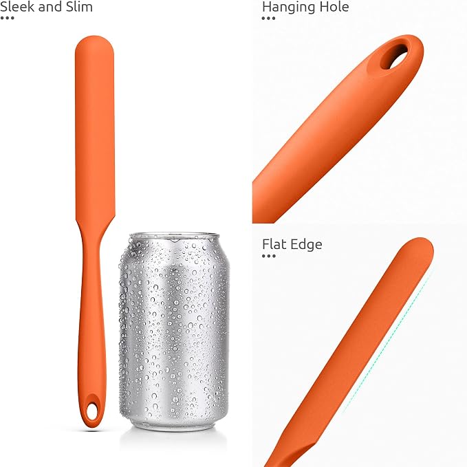 U-Taste Skinny Silicone Jar Spatula: 600ºF Heat-Resistant Food-Grade 10in Long - Image 6
