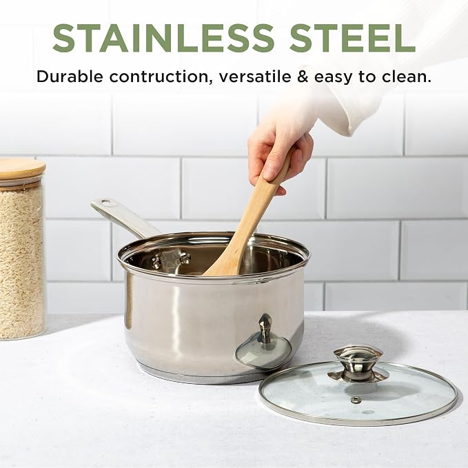 Ecolution Stainless Steel Sauce Pan, Encapsulated Induction Ready Cooking Pot - Image 3