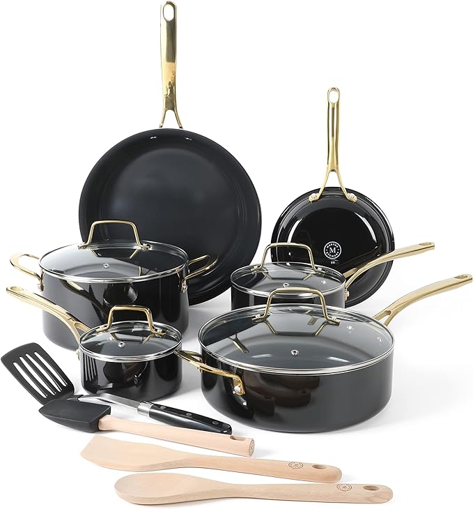 Martha Stewart Lockton 14 Piece Premium Non-Stick Heavy-Gauge Aluminum Cookware by MarthaStewart