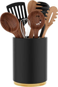 Black Utensil Holder Wood Kitchen Utensil Holder by Segtenant