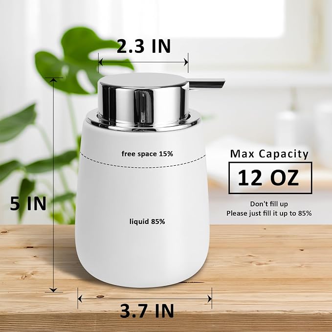 Soap Dispenser Ceramic with Easy-to-Press Pump Hand Lotion Liquid Dispenser - Image 7