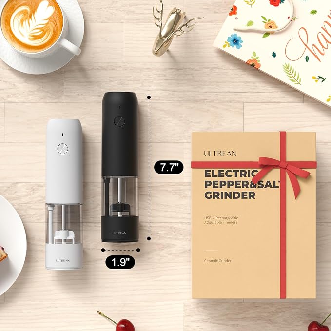 Ultrean Pepper Grinder, Rechargeable Salt and Pepper Grinder Set - Image 7