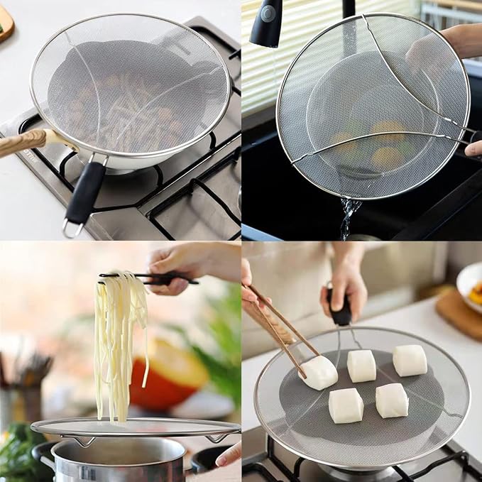 Large Splatter Screen for Frying Pan, 15 Inch Stainless Steel Grease Splatter - Image 4