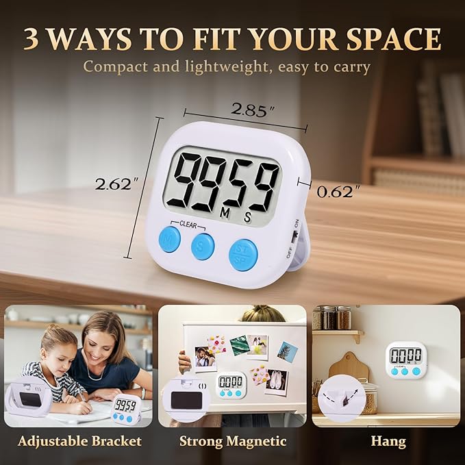 12 Pack Digital Kitchen Timer Small Classroom Timers - Image 4
