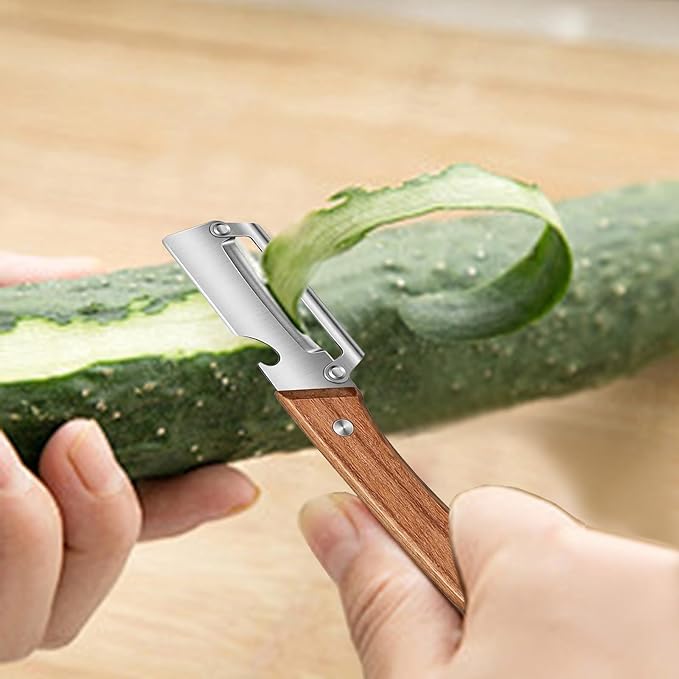 Zero Snag Wooden Peeler, Premium Vegetable Peeler - Image 5