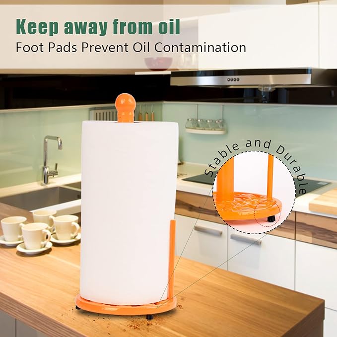 Orange Cast Iron Paper Towel Holder - Image 4