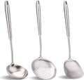Wok spatula and ladle, Skimmer Ladle Tool Set, Chinese Wok Utensil Set by HOMEKITCHENTOOL
