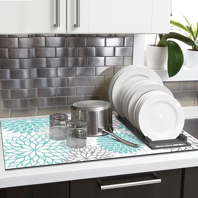 Findosom 2PCS 12" x 20" Dish Drying Mat & 24" x 5.5" Sink Splash Guard - Image 8