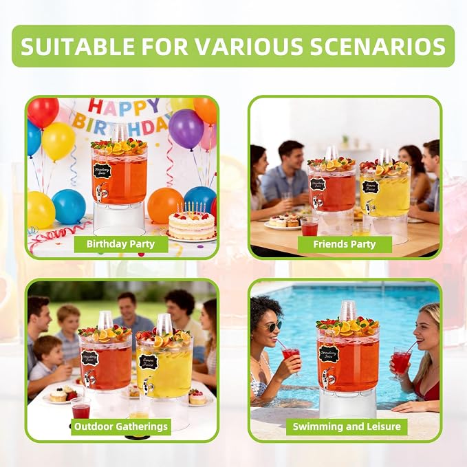 2 Gallon Beverage Dispenser for Parties 2 PACK, BPA-Free Drink Dispenser - Image 8