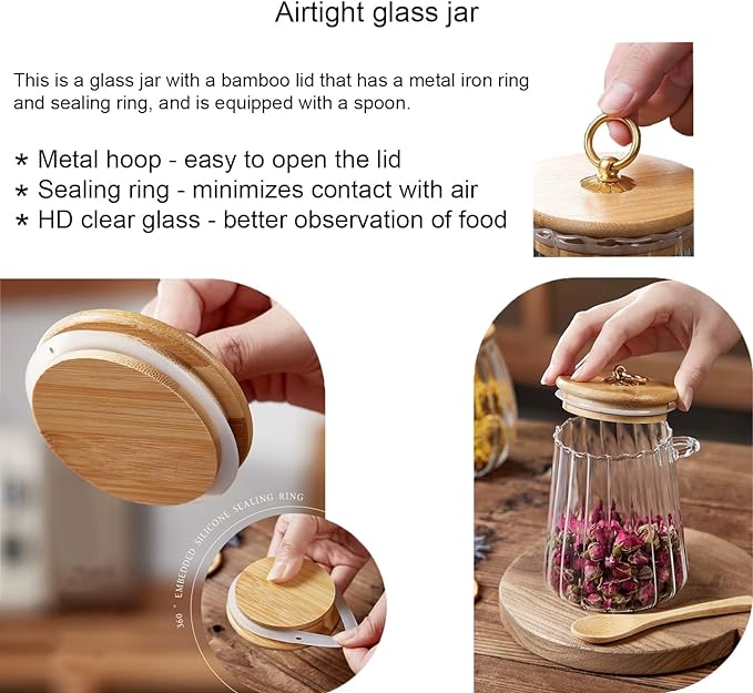 CNWSGEM Sugar Bowls Sugar Container 25.36 FL OZ Glass Coffee Canister Airtight - Image 5