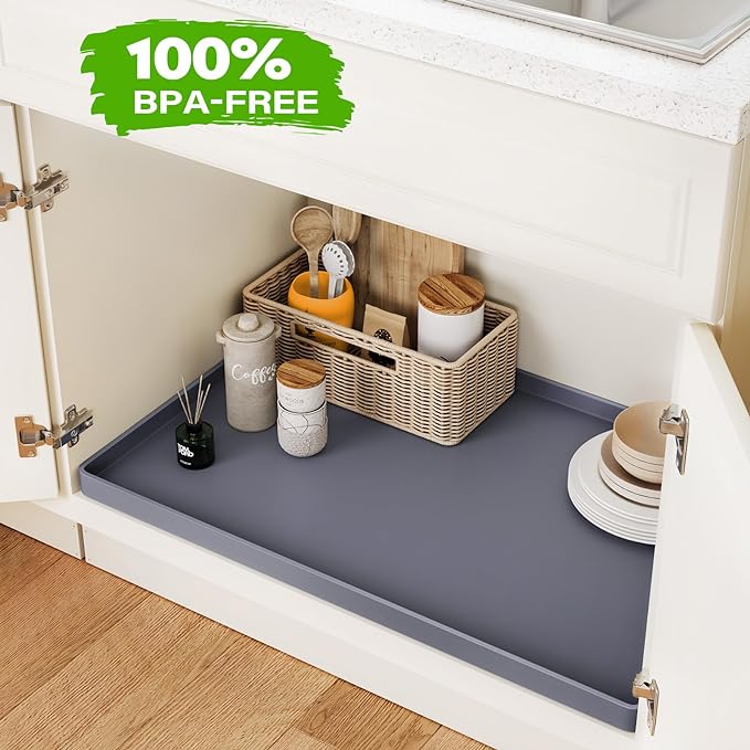 FLATO Waterproof Under Sink Mat 31" x 22" Shelf Liner - Image 4