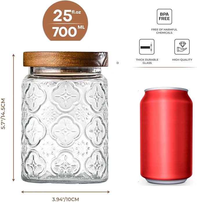 Adodeen 24oz Vintage Glass Jar - Image 2