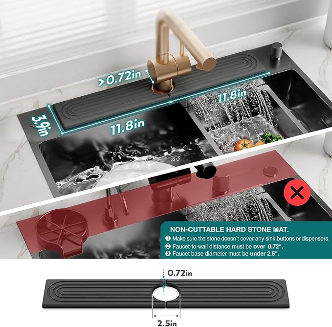 Faucet Splash Guard for Kitchen Sink, Kitchen Sink Faucet Mat - Image 4