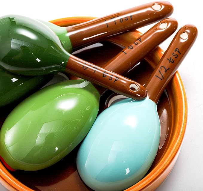 Coloch 5Pcs Ceramic Measuring Spoons in Pot, Cactus Shape Baking Measuring - Image 4