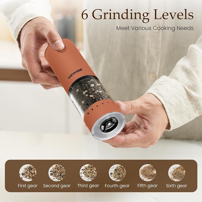 Newise Electric Salt and Pepper Grinder Set Rechargeable - Image 2