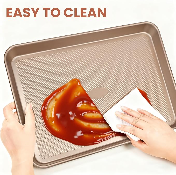 Baking Sheet with Wire Rack Set, 2 Sheet Pans with 2 Cooling Racks, Thickened - Image 5
