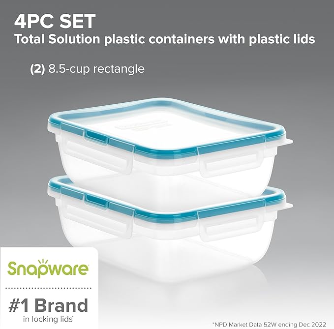 Snapware Plastic Total Solution 2-Pack Food Storage Containers Set, Leakproof & - Image 2