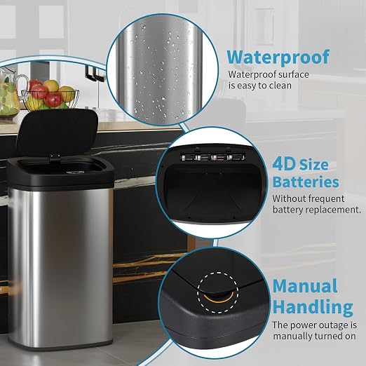 BestOffice 22 Gallons Automatic Sensor Large Kitchen Trash Can - Image 4