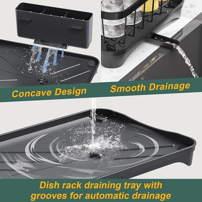 LIYI Dish Drying Rack, Adjustable Spout Design, Kitchen Dish Racks, Made of - Image 4