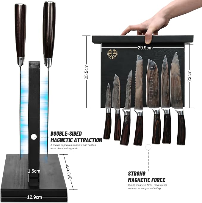 7-Piece Kitchen Knife Set with Magnetic Block - Image 4