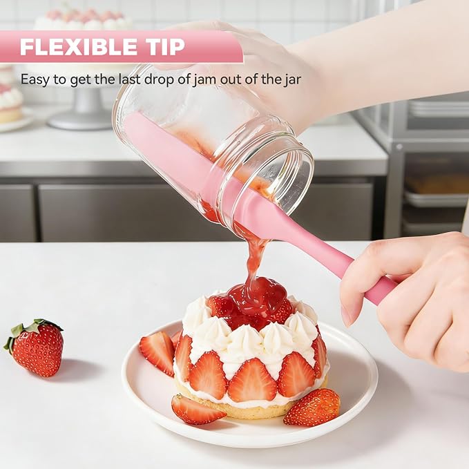 4 Pcs Silicone Jar Spatula Set, Sourdough Spurtle, Jar Scraper, Long Handle - Image 5