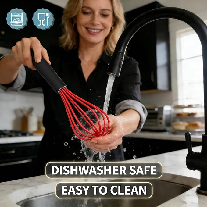 Anaeat Silicone Kitchen Whisk Set of 4, Milk and Egg Beater Blender - Image 8