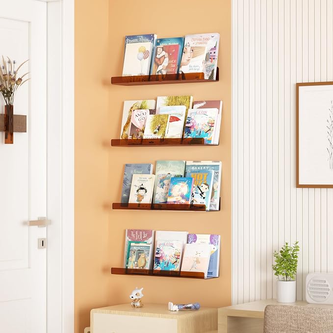 upsimples Acrylic Shelves for Wall Decor, Living Room, Floating Bookshelves for - Image 5