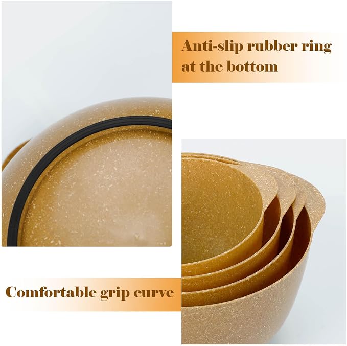 BoxedHome Dressing Bowl Set Red Pine Fiber Salad Bowls Non-Slip Stackable - Image 5