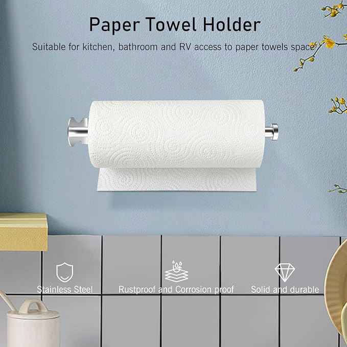 SetSail Paper Towel Holder, 2 Packs Single Hand Operable Paper Towel Holder - Image 7