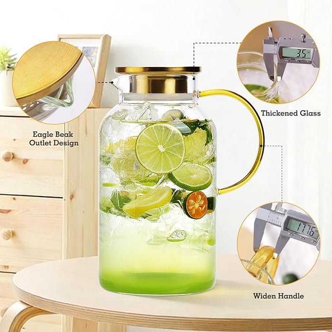 2 Pack 2 Liter/68oz Glass Pitchers - Image 3