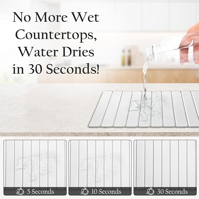 Large Stone Drying Mat for Kitchen Counter | Premium Diatomaceous Earth Coaster - Image 3