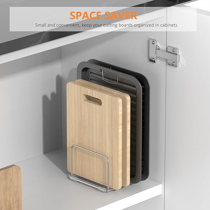 KORRTFID Cutting Board Holder Stand, Chopping Board Storage Rack, Cutting Board - Image 6