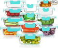 KOMUEE 24 Pieces Glass Food Storage Containers Set, Meal Prep Containers by KOMUEEUS