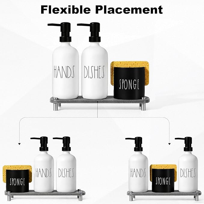 Kitchen Soap Dispenser Set, 16.9 fl oz Hand and Dish Soap Dispensers - Image 7